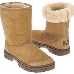 UGG Ultimate Short 5275 Chestnut Suede Sheepskin Mid-Calf Winter Boots 7